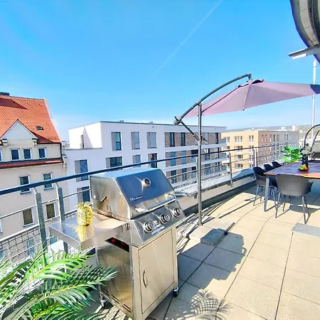 Ulmer Penthouse Für 7, Arbeitsplatz, Xxl-dachterrasse, Grill, Wii Apartment *