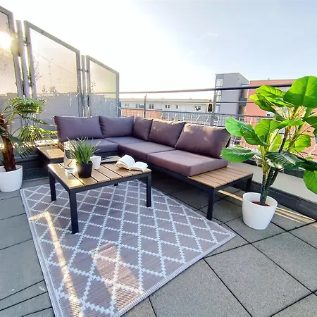 Apartamento Ulmer Penthouse Fuer 7, Arbeitsplatz, Xxl-dachterrasse, Grill, Wii Ulm