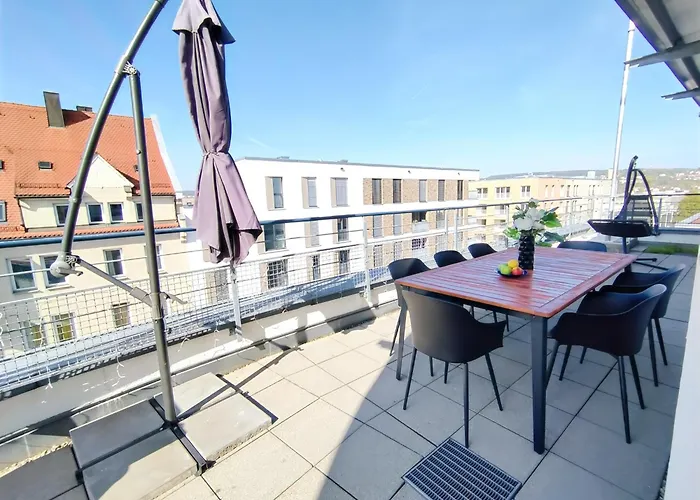 Ulmer Penthouse Fuer 7, Arbeitsplatz, Xxl-dachterrasse, Grill, Wii