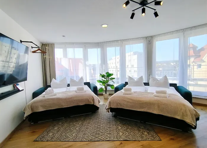 דירה Ulmer Penthouse Fuer 7, Arbeitsplatz, Xxl-dachterrasse, Grill, Wii